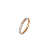 Full Crystal Wedding Ring for Women Cubic Zirconia Stainless Steel Jewelry