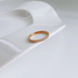 Full Crystal Wedding Ring for Women Cubic Zirconia Stainless Steel Jewelry