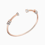 Rose Inlaid Crystal Open Bracelet Classic Style Gift