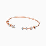 Rose Inlaid Crystal Open Bracelet Classic Style Gift