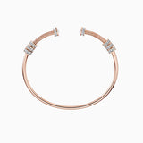 Rose Inlaid Crystal Open Bracelet Classic Style Gift