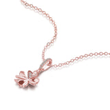 Rose Star Pendant Necklace 925 Sterling Silver Chocker Lady