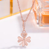 Rose Star Pendant Necklace 925 Sterling Silver Chocker Lady