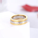 Rotatable Crystal Ring Stainless Steel & Silver Wedding Jewelry