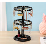 Rotating Jewelry Organizer Ear Ring Holder Tray