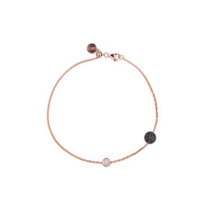 Romantic Round Bracelet with Spherical Slider - Rose