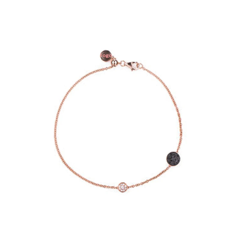 Romantic Round Bracelet with Spherical Slider - Rose