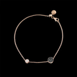 Romantic Round Bracelet with Spherical Slider - Rose