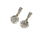 Round Diamond Earrings Sterling Silver Inlaid Earrings Retro Style
