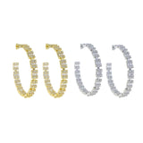 Geometric CZ Hoop Earrings for Women - Statement Jewelry