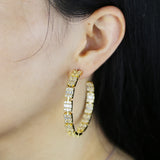 Geometric CZ Hoop Earrings for Women - Statement Jewelry