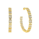 Geometric CZ Hoop Earrings for Women - Statement Jewelry