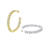Geometric CZ Hoop Earrings for Women - Statement Jewelry