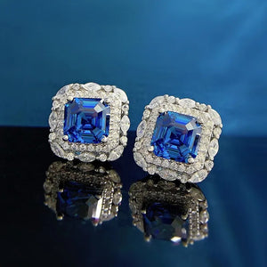Horse Eyes Diamond Ear Studs Set, Royal 7 * 7, Full Diamond