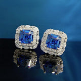 Horse Eyes Diamond Ear Studs Set, Royal 7 * 7, Full Diamond