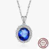 Royal High Carbon Diamond Pendant Necklace S925 Sterling Silver Retro Light