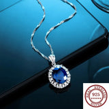 Royal High Carbon Diamond Pendant Necklace S925 Sterling Silver Retro Light
