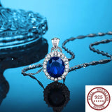 Royal High Carbon Diamond Pendant Necklace S925 Sterling Silver Retro Light
