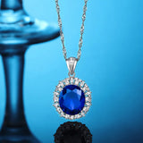 Royal High Carbon Diamond Pendant Necklace S925 Sterling Silver