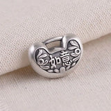 Ruyi Silver Women's Double-sided Long Life Lock Pendant