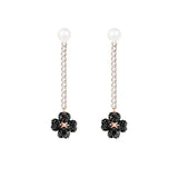 Flower Tassel Pearl Earrings Women's Fresh Ear Line Girl Gift
