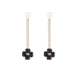 Flower Tassel Pearl Earrings Women's Fresh Ear Line Girl Gift