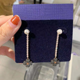 Flower Tassel Pearl Earrings Women's Fresh Ear Line Girl Gift