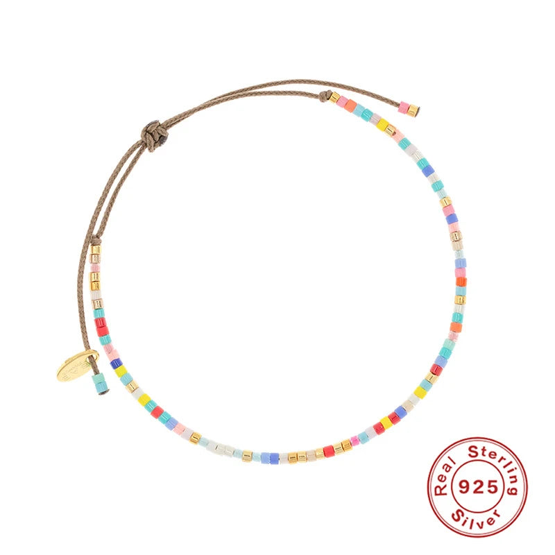 S925 Silver Bohemian Adjustable Bracelet for Girls