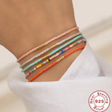S925 Silver Bohemian Adjustable Bracelet for Girls