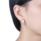 S925 Silver Geometric Diamond Earrings for Girls
