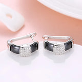 S925 Silver Geometric Diamond Earrings for Girls