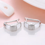 S925 Silver Geometric Diamond Earrings for Girls
