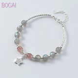 S925 Strawberry Crystal Bracelet Women's Silver Bracelet
