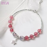 S925 Strawberry Crystal Bracelet Women's Silver Bracelet