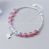 S925 Strawberry Crystal Bracelet Women's Silver Bracelet