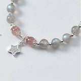 S925 Strawberry Crystal Bracelet Women's Silver Bracelet