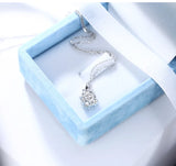 S925 Silver CZ Pendant Necklace Bridal Wedding Jewelry