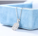S925 Silver CZ Pendant Necklace Bridal Wedding Jewelry