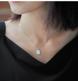 S925 Silver CZ Pendant Necklace Bridal Wedding Jewelry