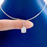 S925 Silver Necklace Water Drops Pendant Collar Chain
