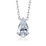 S925 Silver Water Drop Necklace with Diamond Pendant