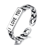 S925 Silver Retro Chain Ring Temperament Circle Sterling Silver Jewelry
