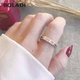 S925 Silver Retro Chain Ring Temperament Circle Sterling Silver Jewelry