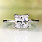 S925 Silver Princess Square Necklace High Carbon Diamond Pendant