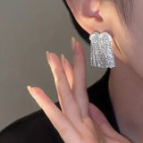 S925 Silver Snake Chain Tassel Earrings for Women Wedding Gift