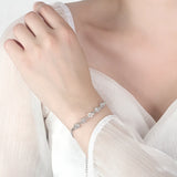 S925 Silver Bracelet with Zircon for Women, High Bangle