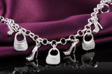 S925 Silver 8-Inch Bag/Stiletto Bracelet for Women Party Gift