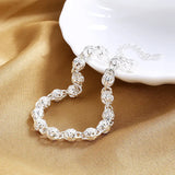 S925 Sterling Silver 8" Hollow Ball Chain Bracelet Women Charm Wedding Gift