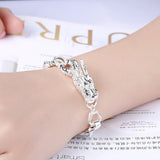 S925 Sterling Silver 8" Chain Bracelet Women's Wedding Jewelry