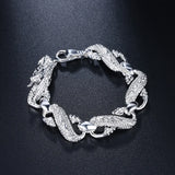S925 Sterling Silver 8" Chain Bracelet Women's Wedding Jewelry